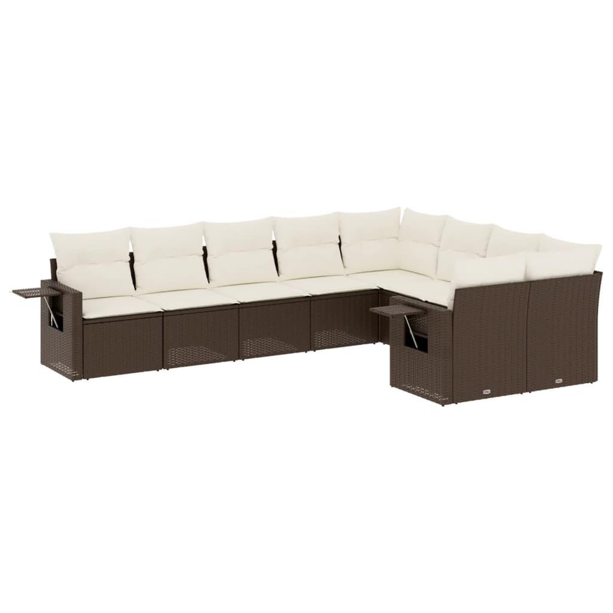 Voir la diapositive 2 : VIDAXL Salon de jardin avec coussins 9 pcs marron resine tressee