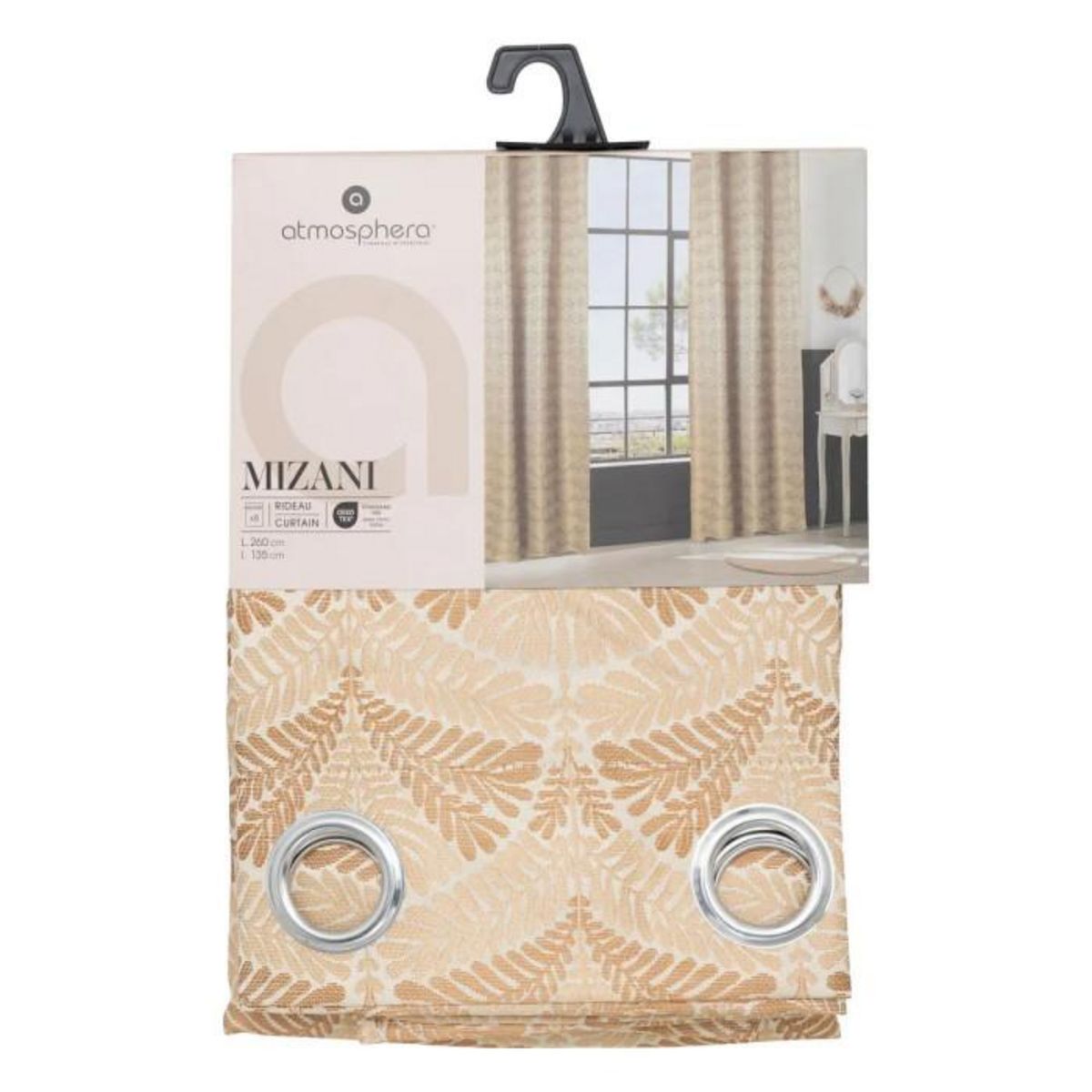 ATMOSPHERA Rideau à Œillets Jacquard  Mizani  135x260cm Ocre