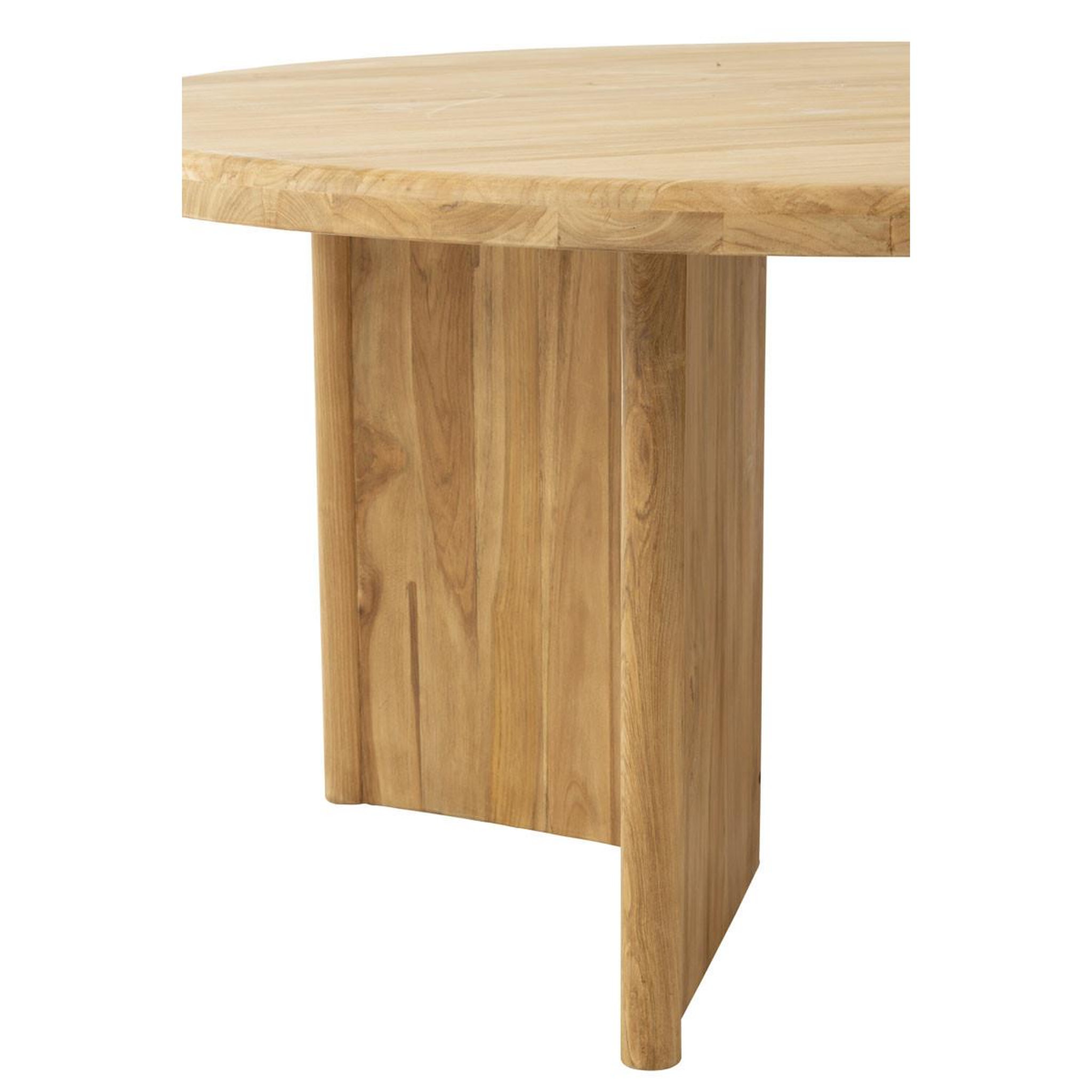Voir la diapositive 4 : J-LINE Table à manger ronde  teck  150cm naturel