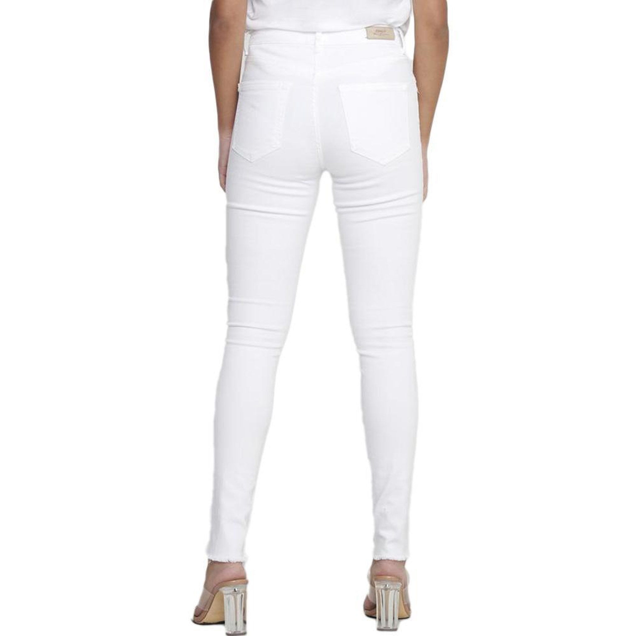 Voir la diapositive 2 : Only Jean Blanc Skinny Femme Only Blush Mid