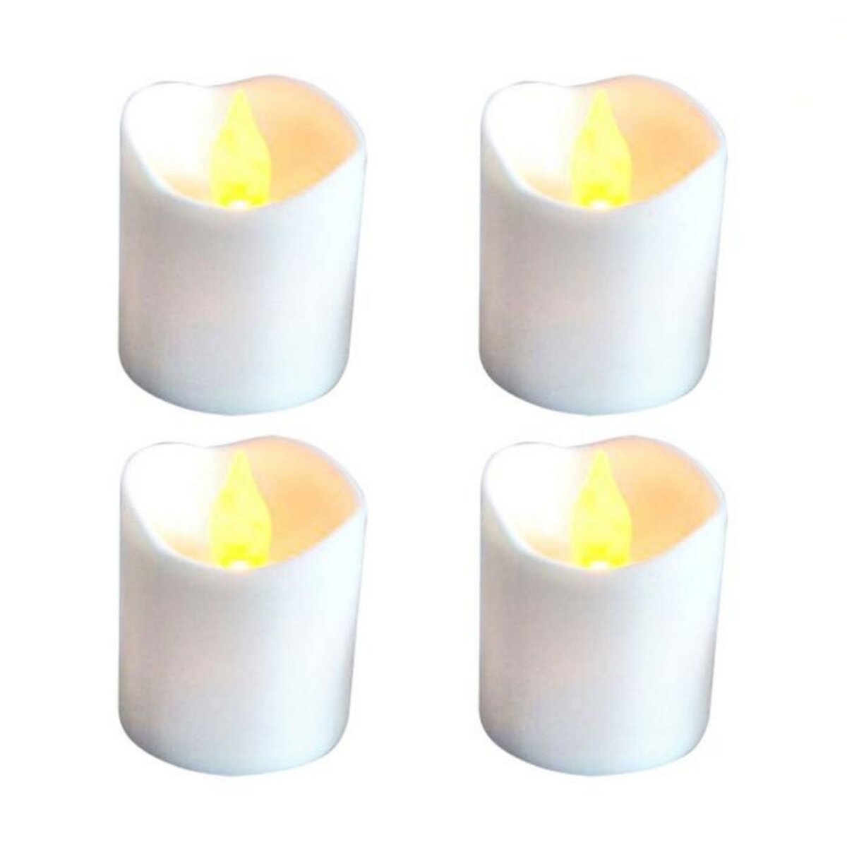 Paris Prix Lot de 4 Bougies Pilier  LED  5cm Blanc