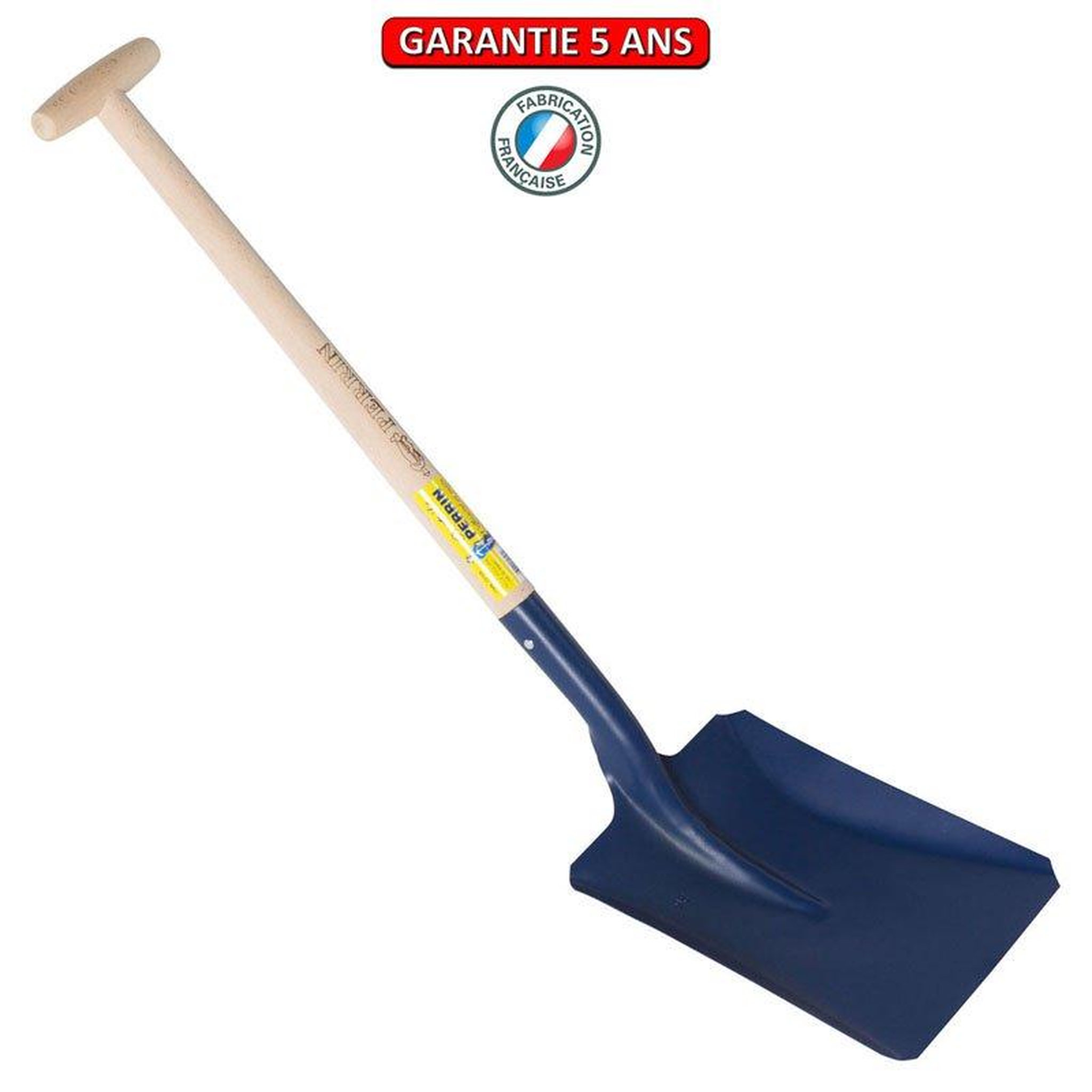 OUTILS PERRIN Pelle anglaise emmanchée béquille tournée 90 - largeur 26 cm