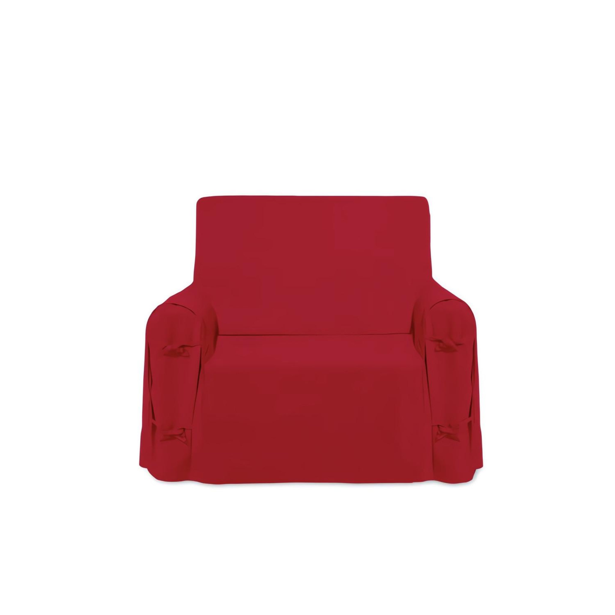 SOLEIL D'OCRE Housse de fauteuil en coton PANAMA, par Soleil d'ocre. Coloris disponibles : Gris, Rouge, Marron, Blanc