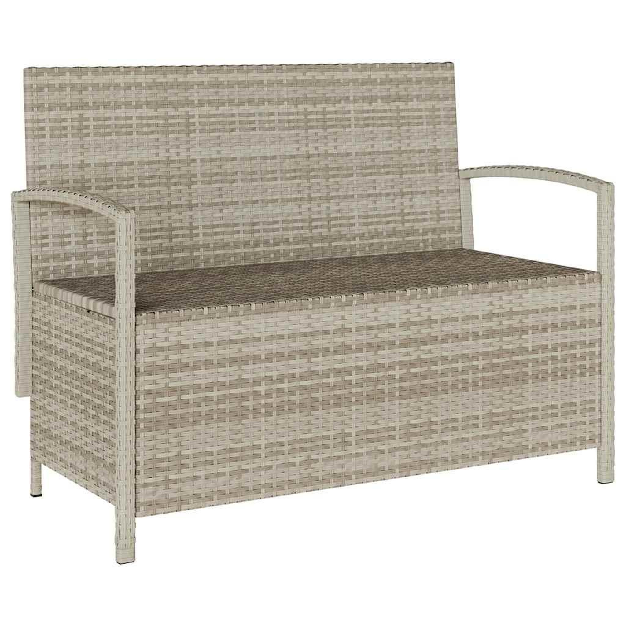 Voir la diapositive 5 : VIDAXL Banc de rangement de jardin avec coussin gris clair polyrotin