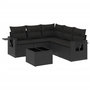 Voir la diapositive 2 : VIDAXL Salon de jardin 6 pcs avec coussins noir resine tressee