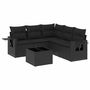 Voir la diapositive 2 : VIDAXL Salon de jardin 6 pcs avec coussins noir resine tressee