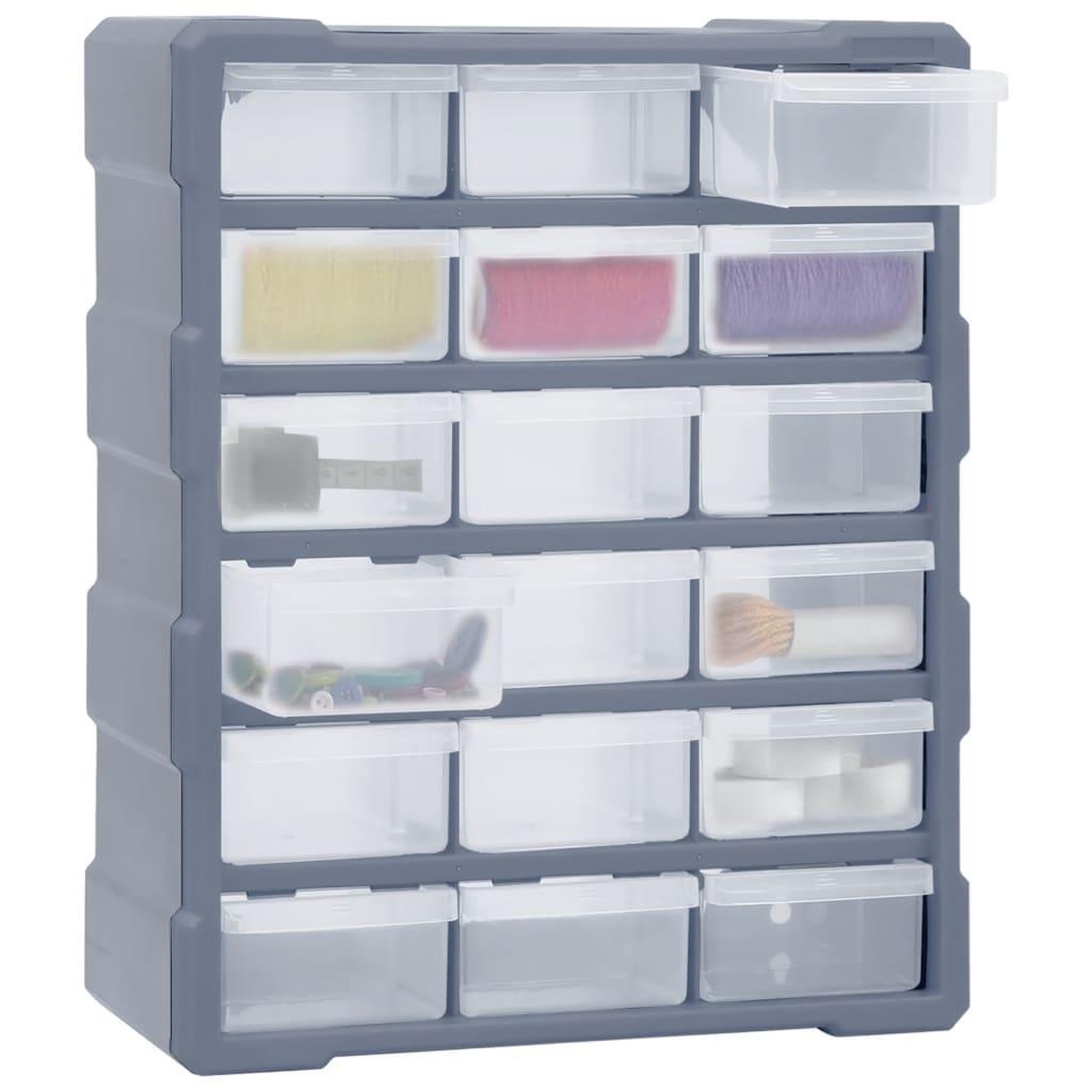 Voir la diapositive 3 : VIDAXL Organisateur multi-tiroirs avec 18 tiroirs centraux 38x16x47 cm
