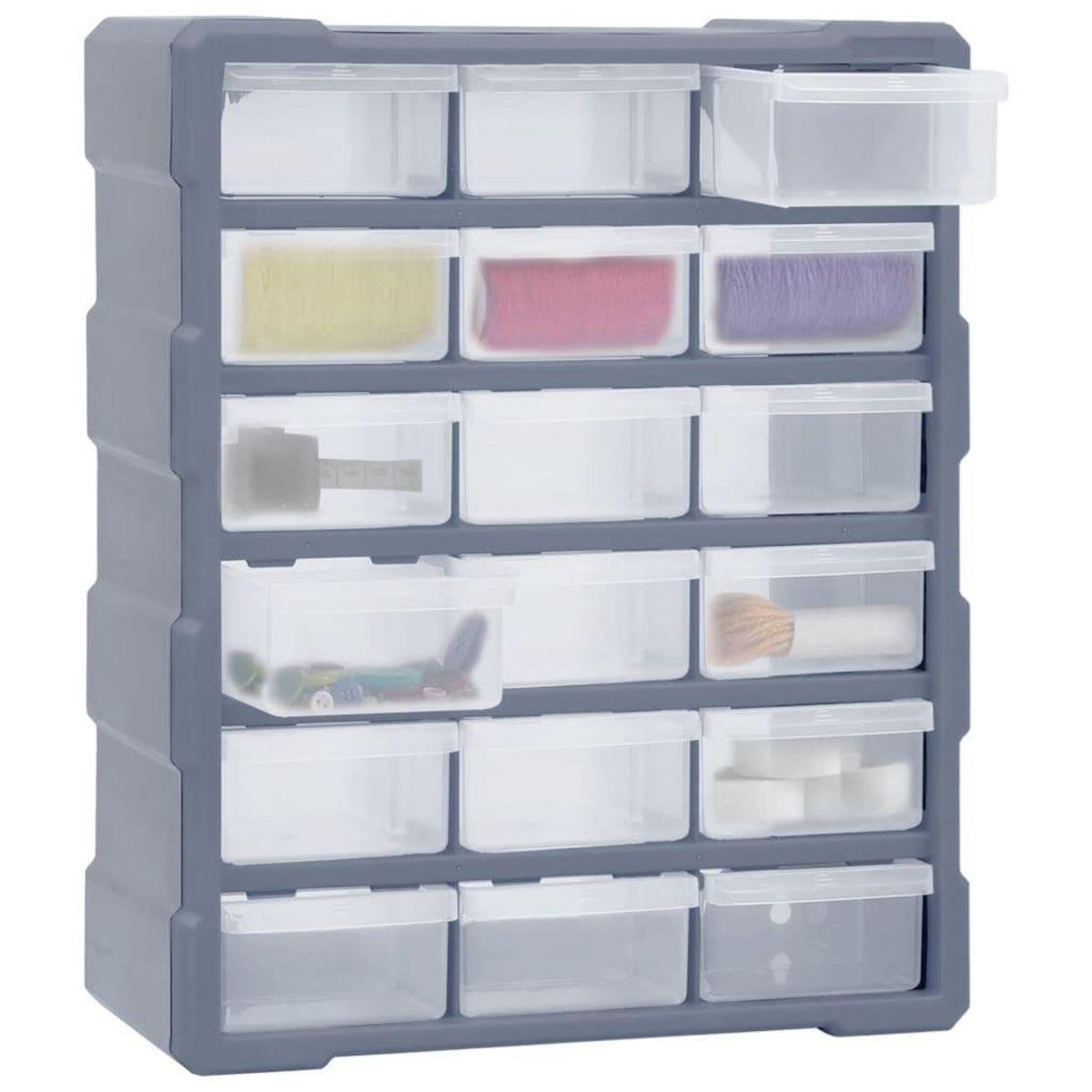 VIDAXL Organisateur multi-tiroirs avec 18 tiroirs centraux 38x16x47 cm