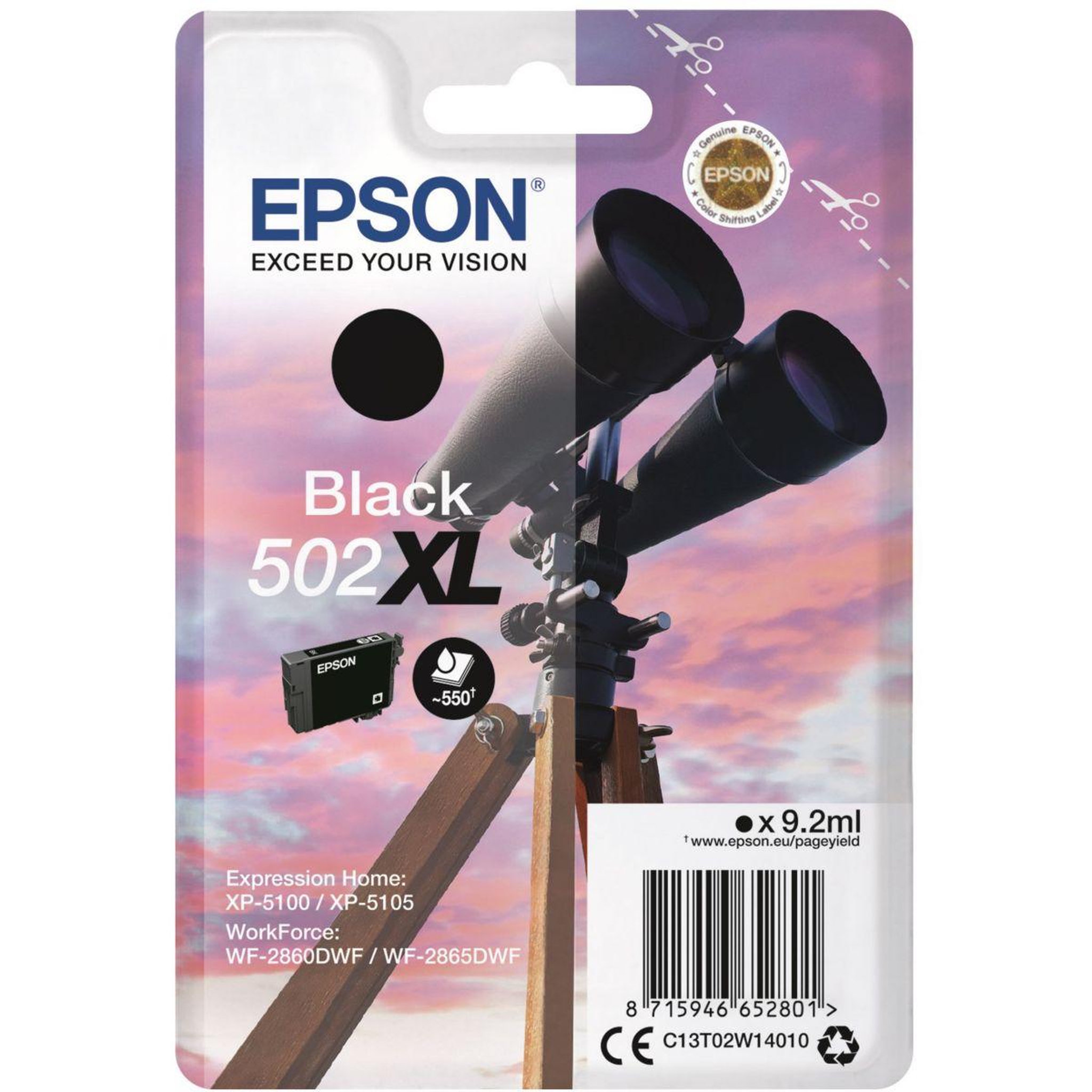 Epson Cartouche d'encre originale 502 xl haute capacité noire série jumelles - c13t02w14010