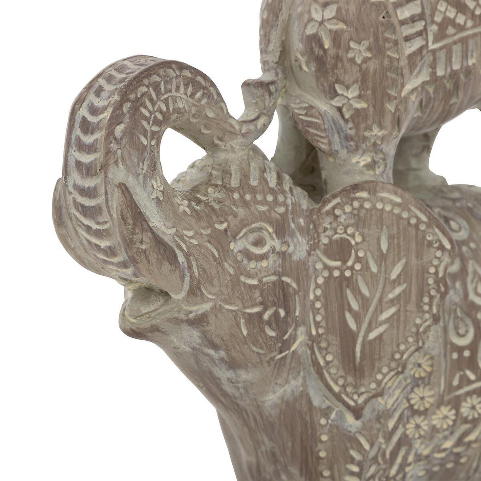 Voir la diapositive 2 : ATMOSPHERA Statuette éléphant en résine  abou  31cm marron