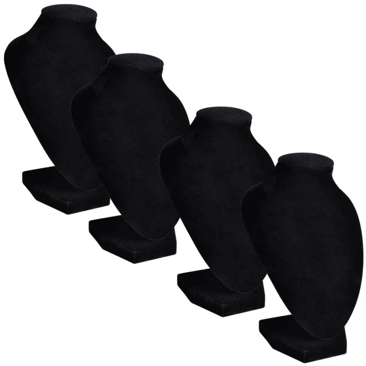 VIDAXL Presentoir buste d'exposition pour colliers en flanelle 4 pcs
