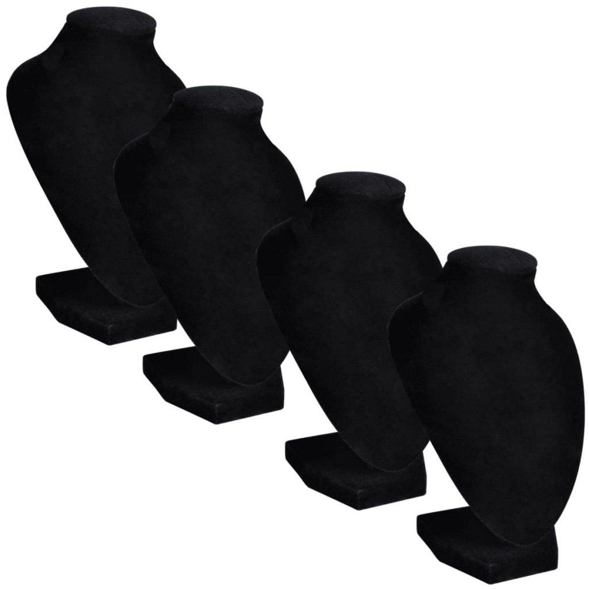 VIDAXL Presentoir buste d'exposition pour colliers en flanelle 4 pcs
