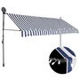 Voir la diapositive 1 : VIDAXL Auvent manuel retractable avec LED 400 cm Bleu et blanc
