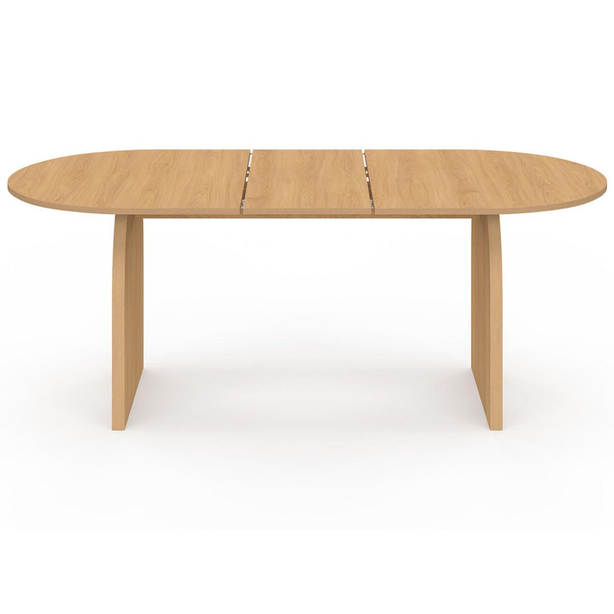ID MARKET Table à manger extensible japandi ovale EDITH 6-10 personnes en bois façon hêtre 160 - 200 cm