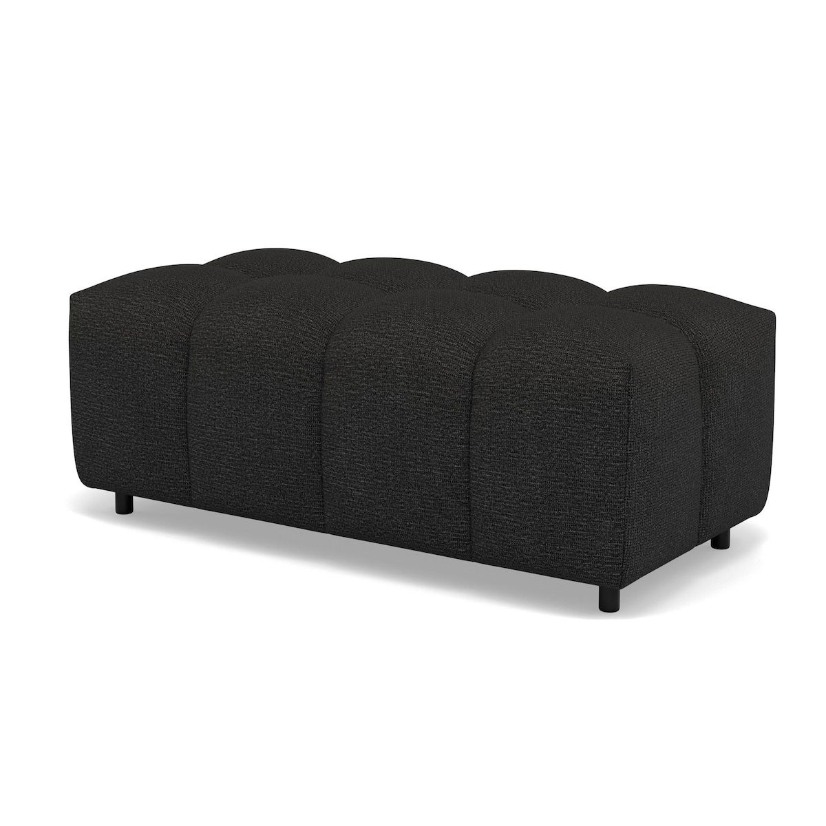 LISA DESIGN Adelaide - canapé d'angle réversible 4 places avec pouf d'appoint en tissu texturé