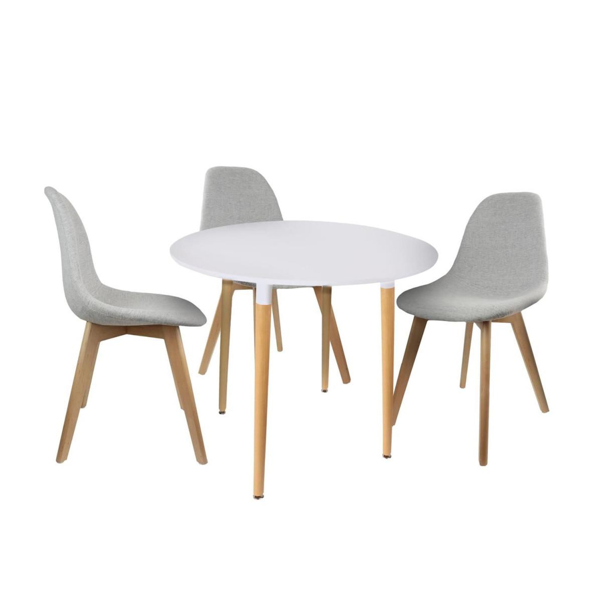 Voir la diapositive 4 : The Home Deco Factory Table de repas scandinave  pulego  76cm blanc