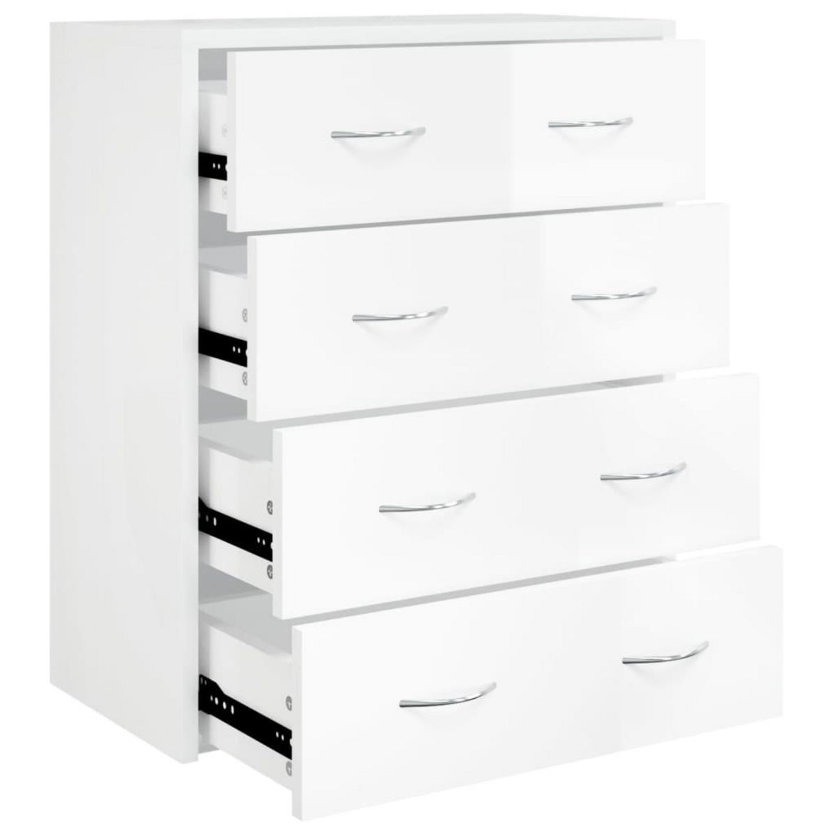 VIDAXL Buffet avec 4 tiroirs 60x30,5x71 cm Blanc brillant