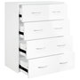 Voir la diapositive 2 : VIDAXL Buffet avec 4 tiroirs 60x30,5x71 cm Blanc brillant