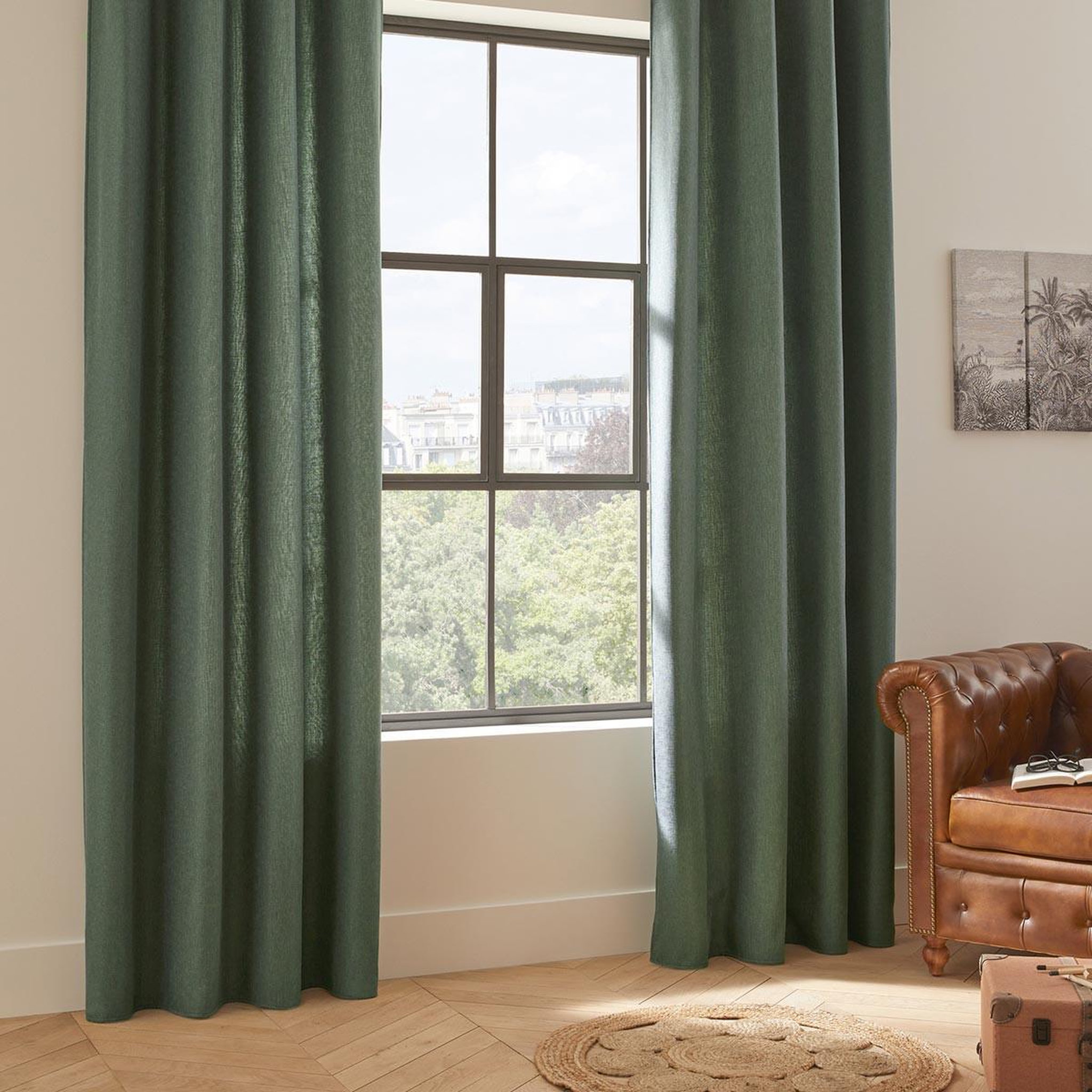 ATMOSPHERA Rideau isolant  tim  140x260cm vert jade
