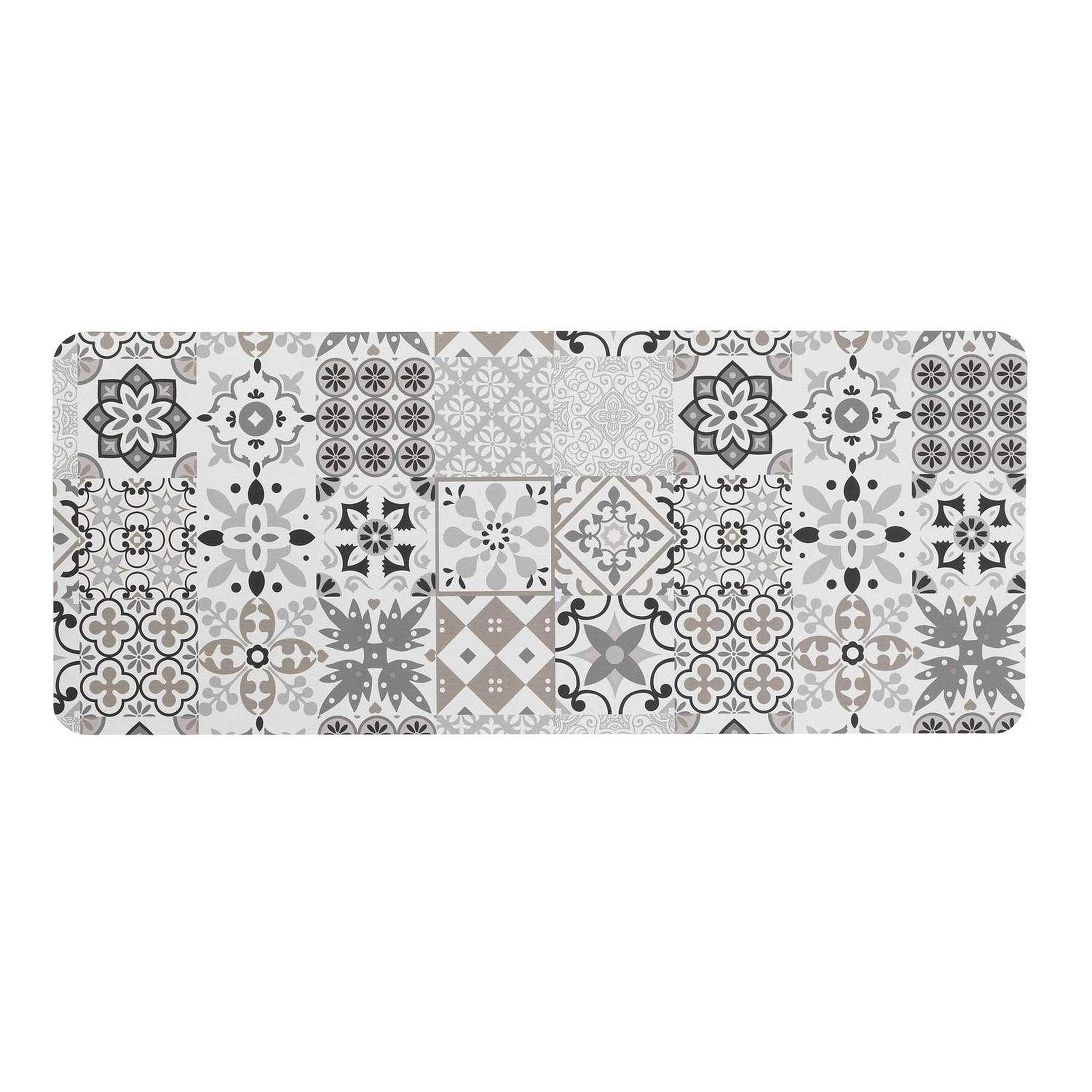 Douceur d'Intérieur Tapis de bain ultra absorbant carreaux de ciment - 50 x 120 cm