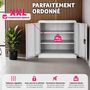 Voir la diapositive 3 : tectake Armoire de classement en métal en acier lâqué époxy gris