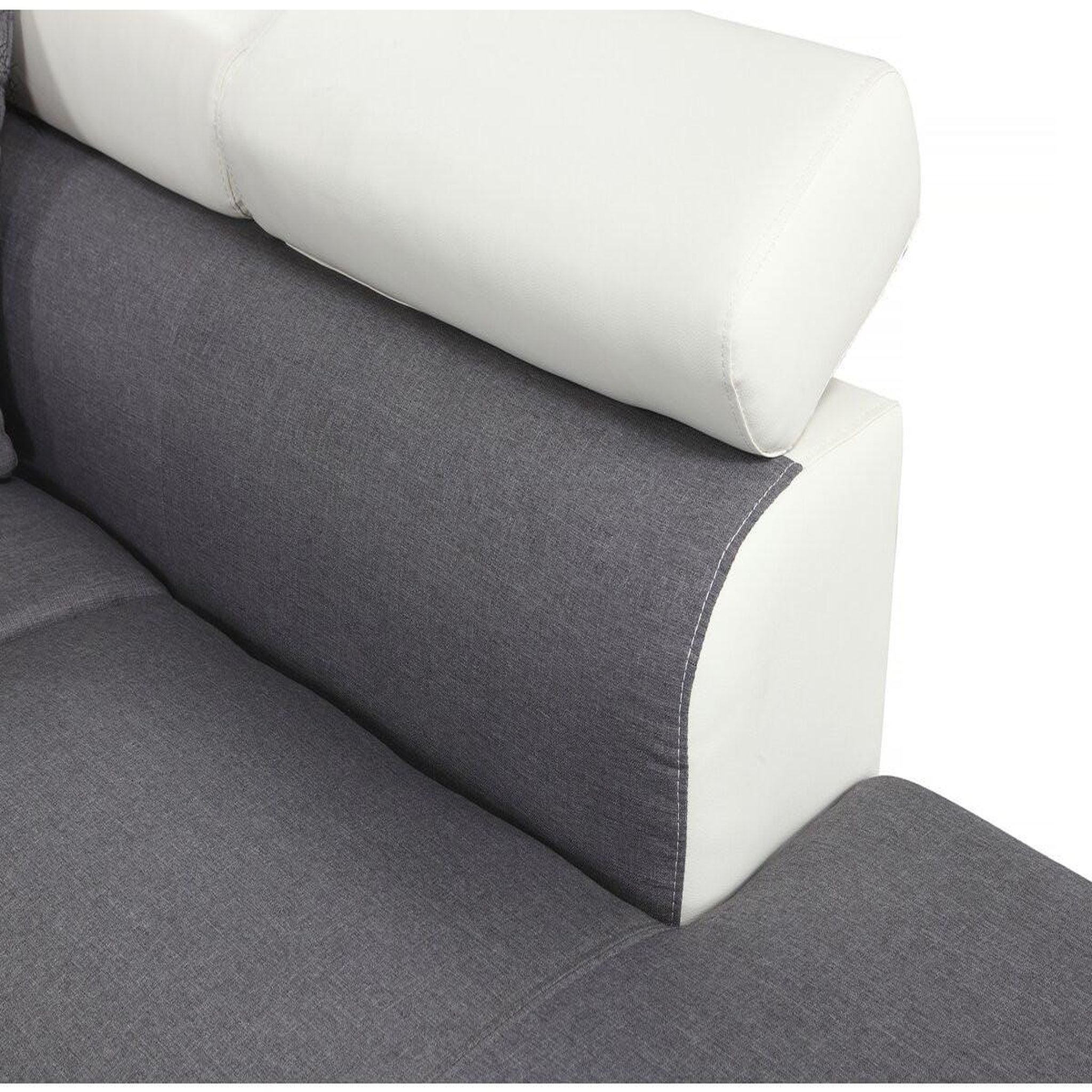 Voir la diapositive 4 : Habitat et Jardin Canapé d'angle convertible  Sophia luxe  - 265 x 190.5 x 80/91 cm - Blanc / Gris - 5 places - Angle gauche