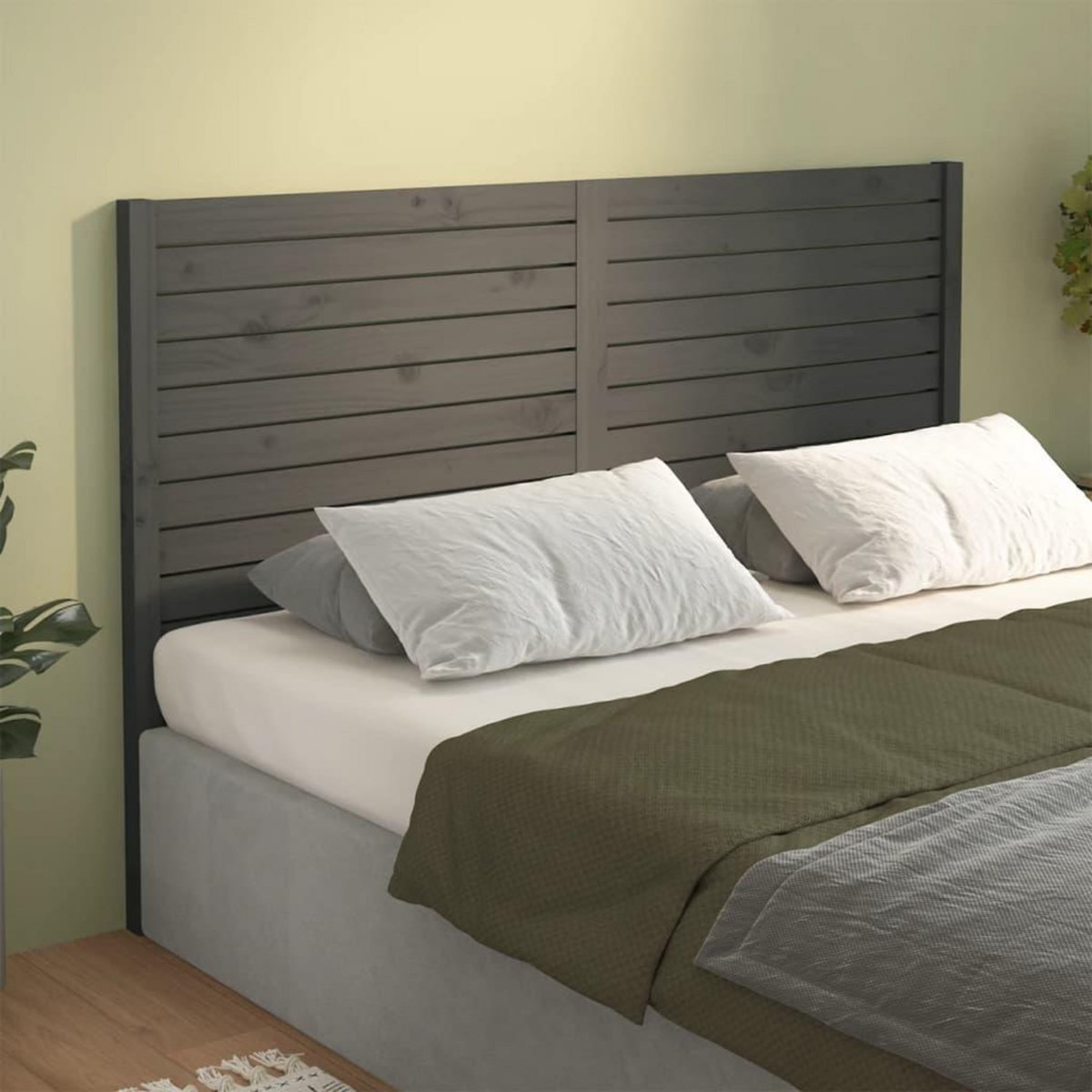 VIDAXL Tete de lit Gris 126x4x100 cm Bois massif de pin