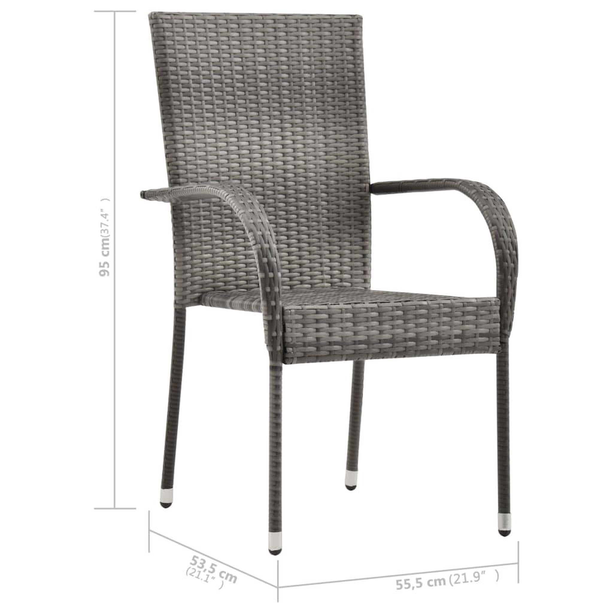 Voir la diapositive 6 : VIDAXL Ensemble a manger de jardin 7 pcs Gris