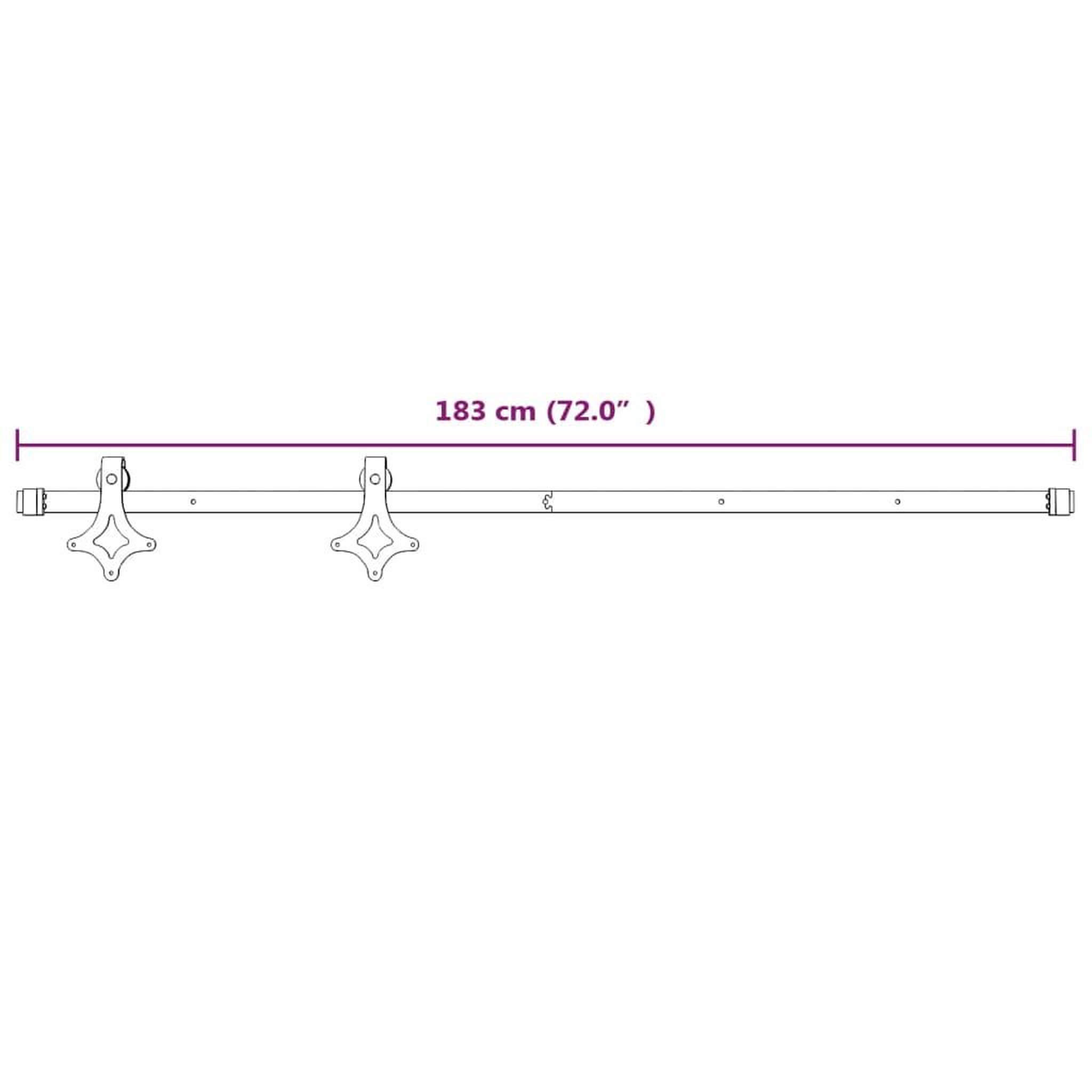 Voir la diapositive 6 : VIDAXL Kit de quincaillerie de porte coulissante 183 cm Acier Blanc