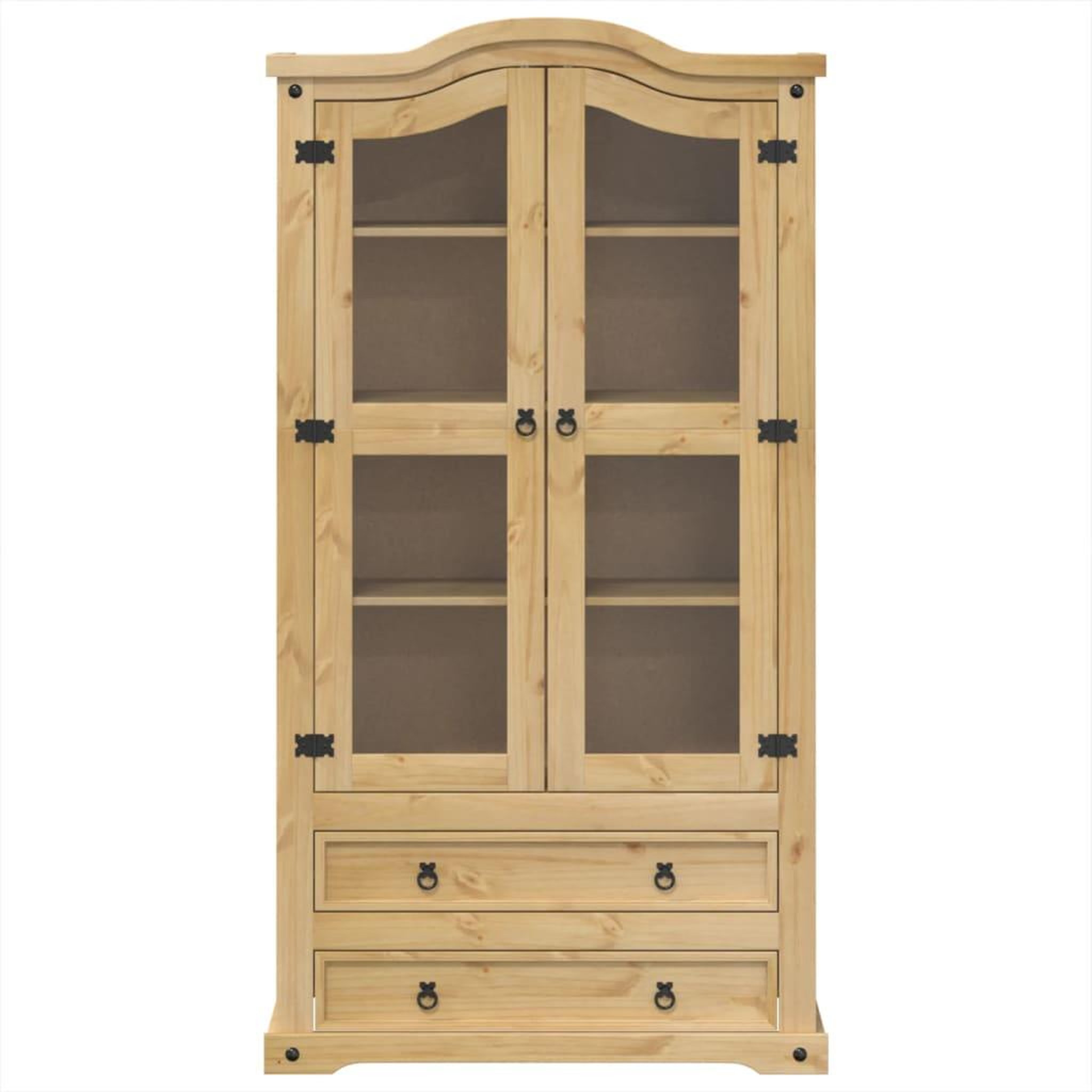 Voir la diapositive 4 : VIDAXL Vitrine en verre  99x43x187 cm bois massif de pin