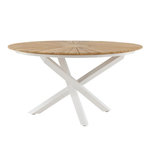 Paris Prix Table de Jardin Ronde  Mexico  140cm Naturel & Blanc