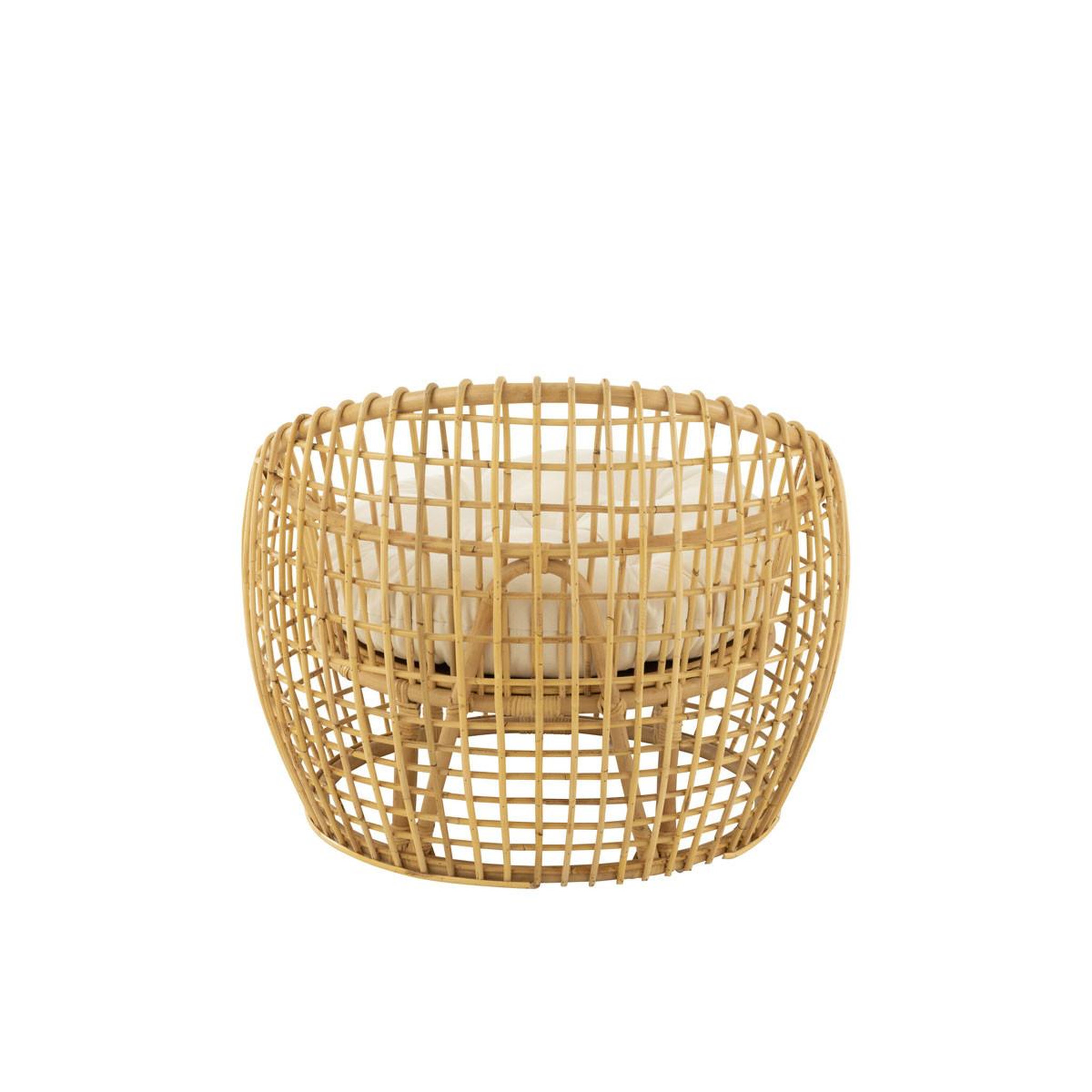 Voir la diapositive 4 : J-LINE Fauteuil en rotin & coussin  lise  84cm naturel