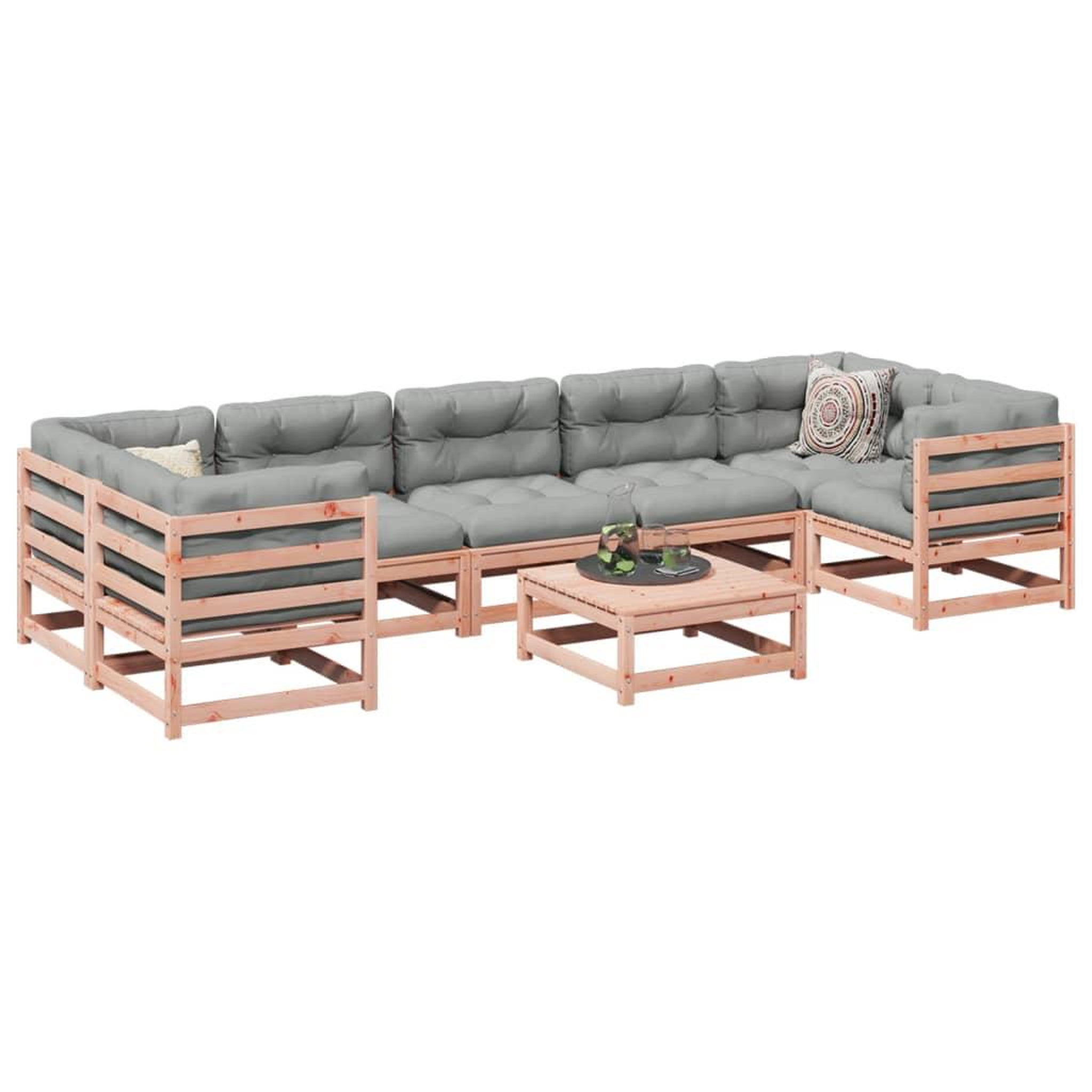 Voir la diapositive 1 : VIDAXL Salon de jardin 8 pcs bois massif sapin de douglas