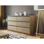 Voir la diapositive 1 : BEST MOBILIER Celia - commode 6 tiroirs - effet bois - 139 cm - style contemporain