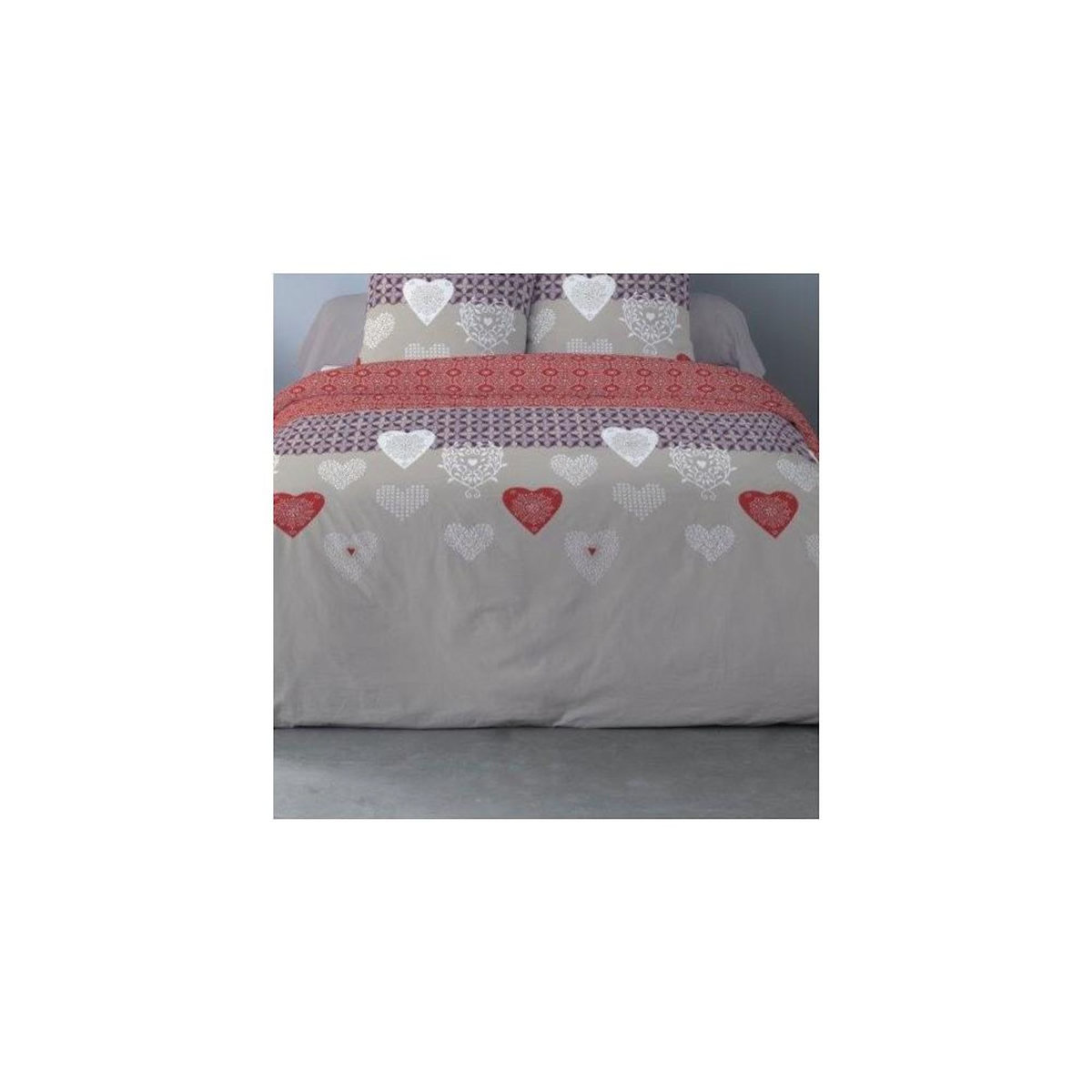 Dourev Housse de couette Flanelle 200x200 NATY + 2 taies