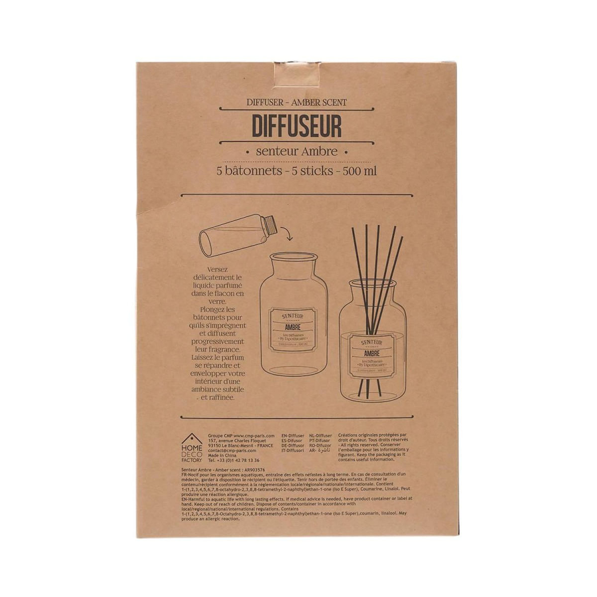 Paris Prix Diffuseur de Parfum  Apothicaire  500ml Ambre