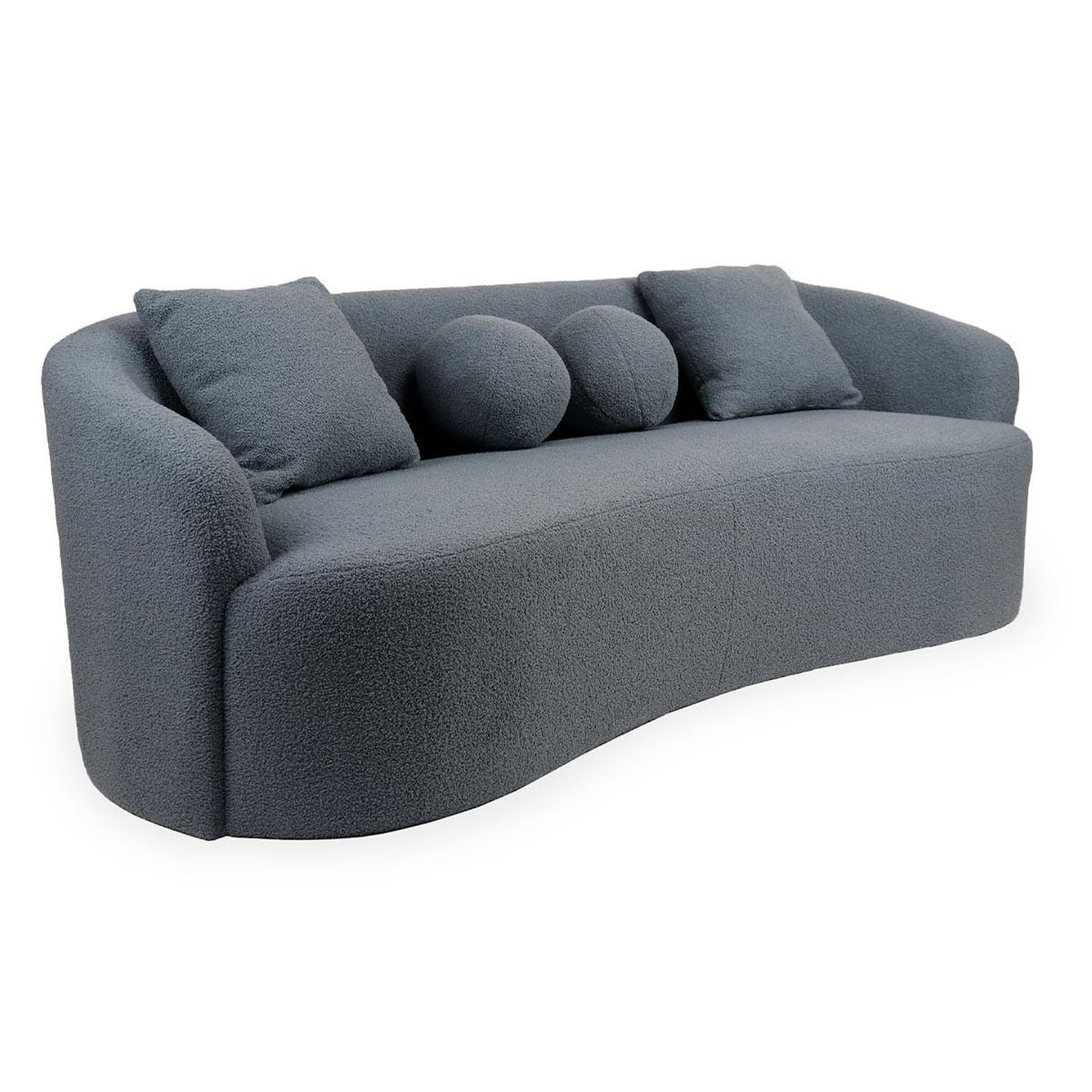 Paris Prix Canapé 4 places en tissu bouclette  brett  215cm gris