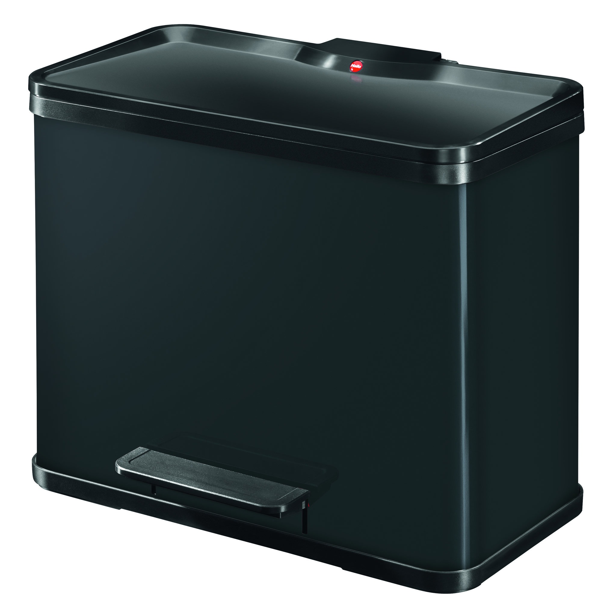 HAILO Poubelle de tri à pédale 17+9L Öko Duo Plus Noir
