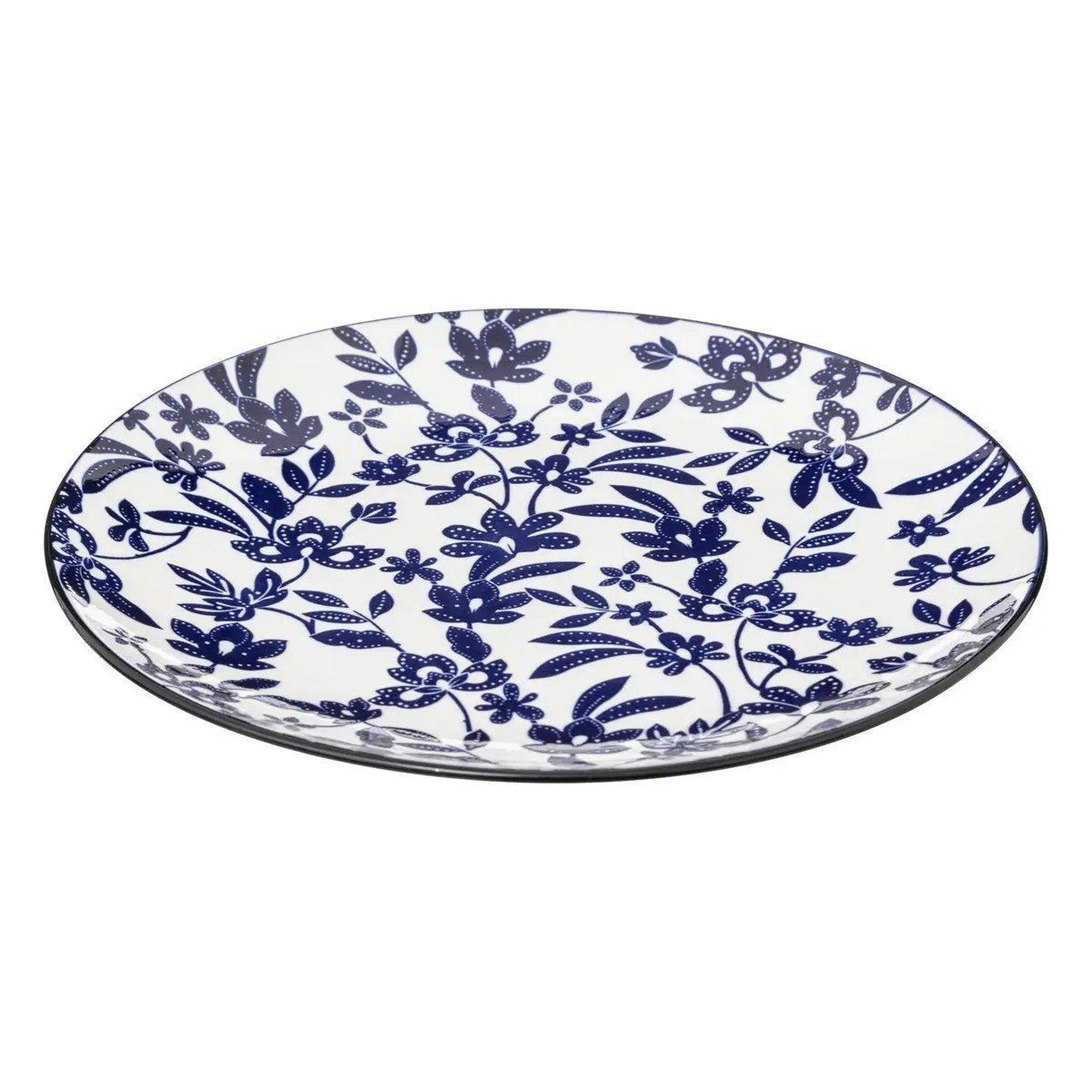 Voir la diapositive 2 : SECRET DE GOURMET Lot de 6 assiettes plates en porcelaine  maria  27cm bleu
