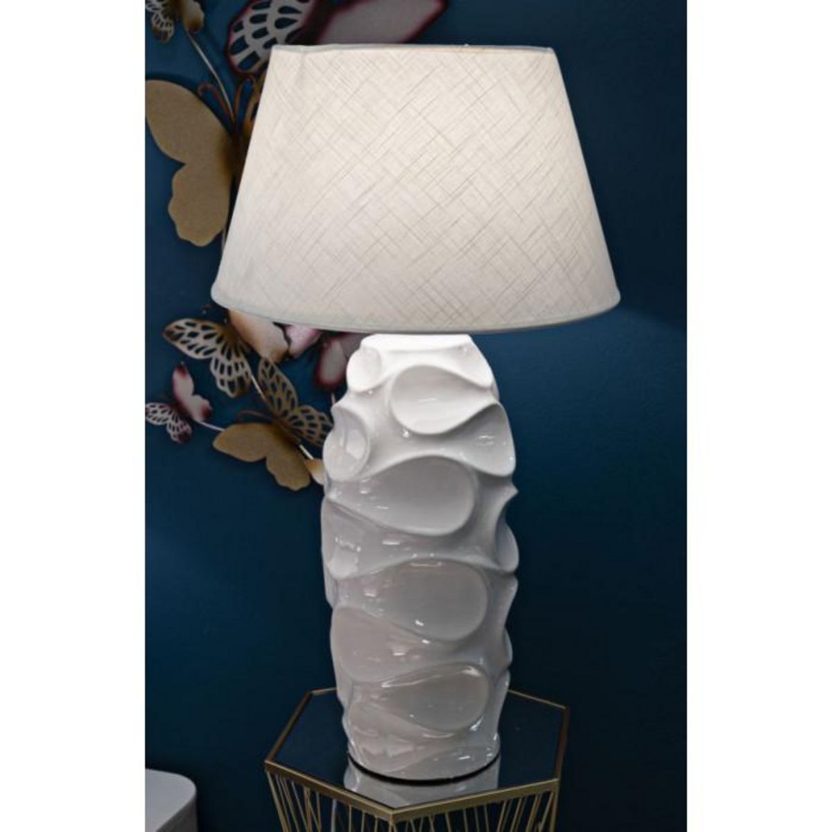 Paris Prix Lampe à Poser en Céramique  Warsaw  83cm Blanc