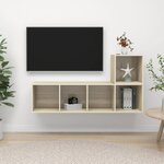 VIDAXL Ensemble de meubles TV 2 pcs Chene sonoma Bois d'ingenierie