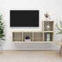 Voir la diapositive 1 : VIDAXL Ensemble de meubles TV 2 pcs Chene sonoma Bois d'ingenierie