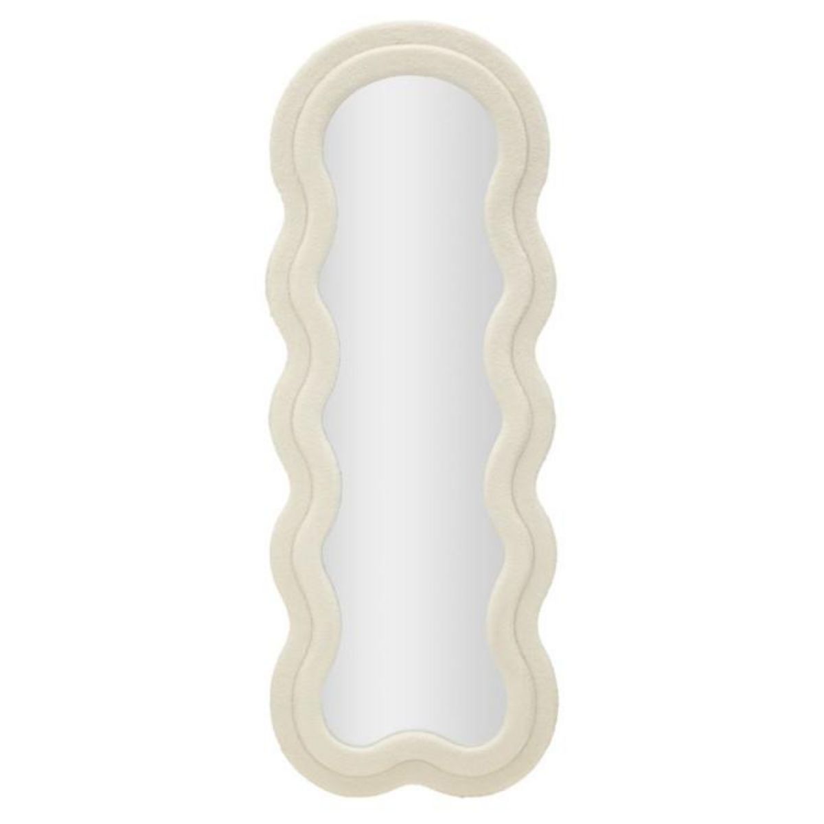 Paris Prix Miroir Mural en Tissu Bouclé  Teddy  160cm Crème