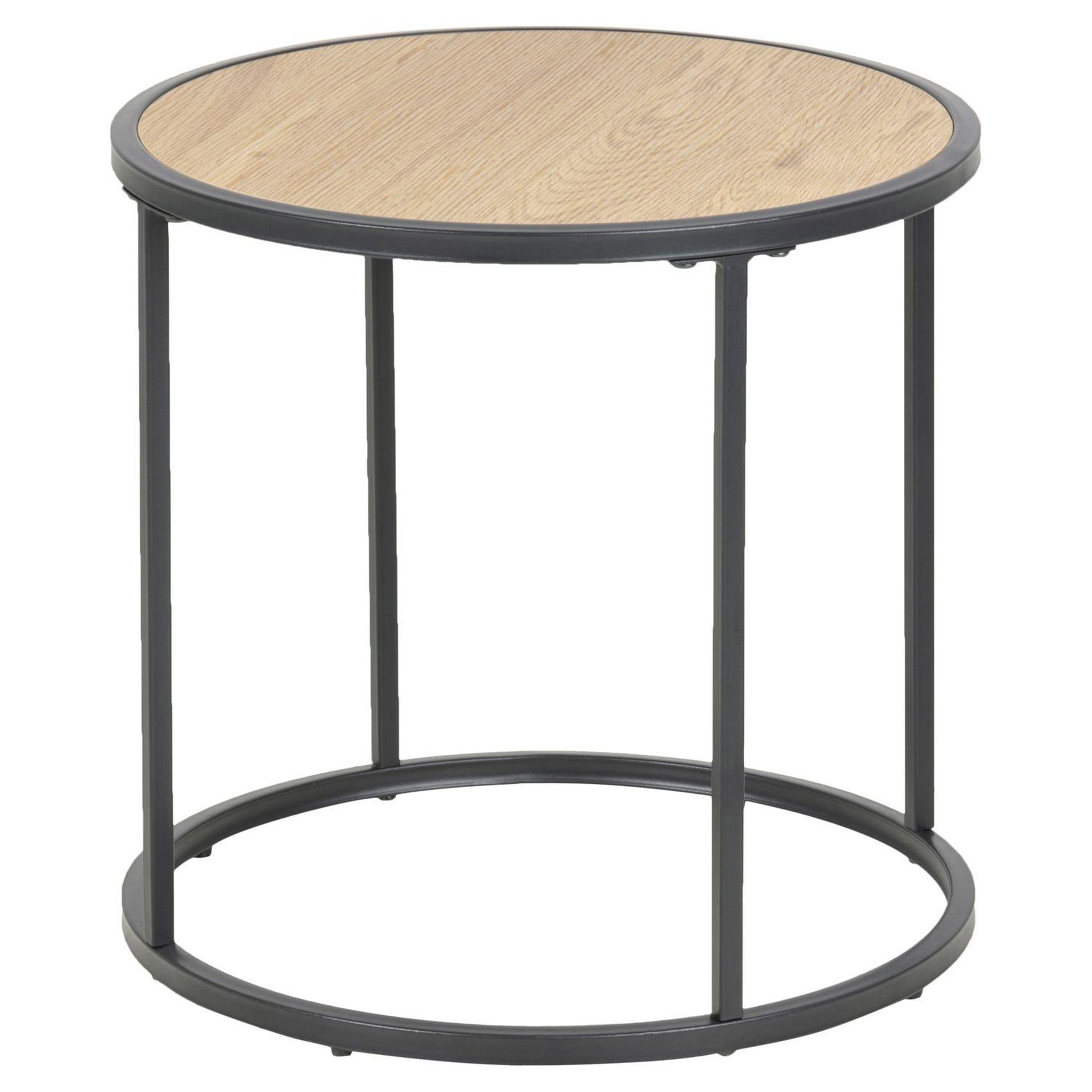 Voir la diapositive 1 : TOILINUX Table d'appoint ou bout de canapé petit modèle en MDF et métal