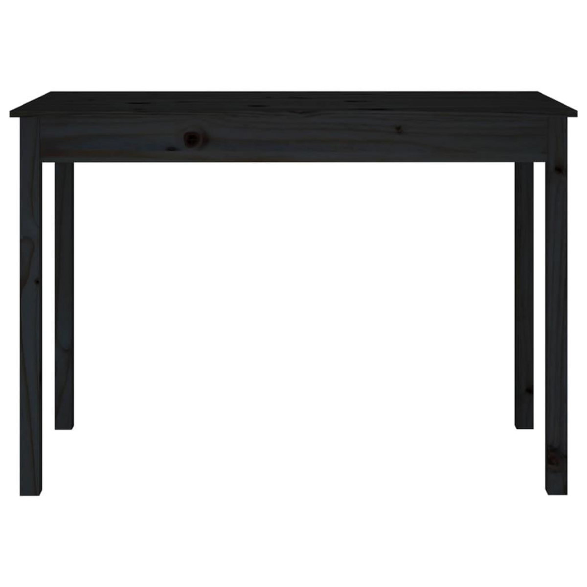 VIDAXL Table a manger Noir 110x55x75 cm Bois massif de pin