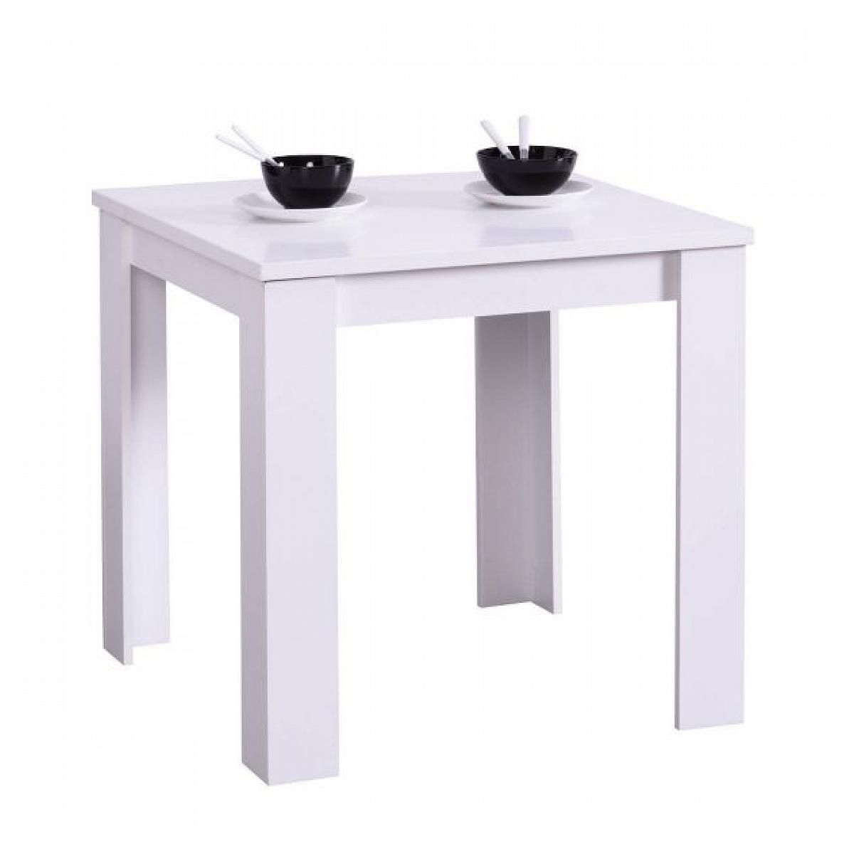 HomeStyle4U Table à Manger Moderne 80x80 cm Blanc pour 4 Personnes