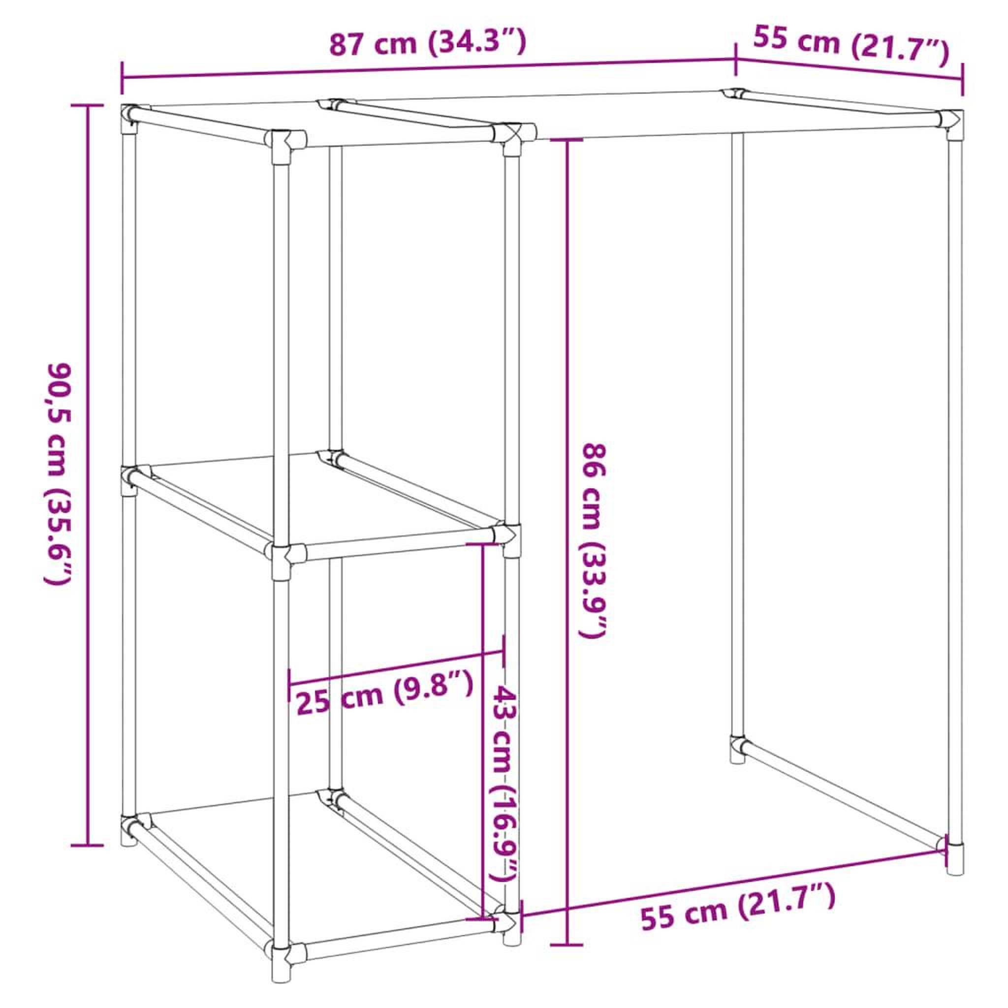 Voir la diapositive 6 : VIDAXL Support de rangement sur la machine a laver Creme 87x55x90,5 cm