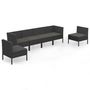 Voir la diapositive 2 : VIDAXL Salon de jardin 6 pcs avec coussins resine tressee noir