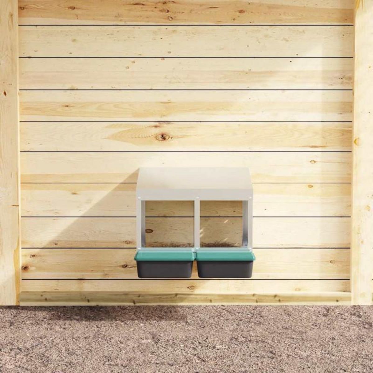 VIDAXL Nichoir à poules 2 compartiments, fixation murale, acier galvanisé