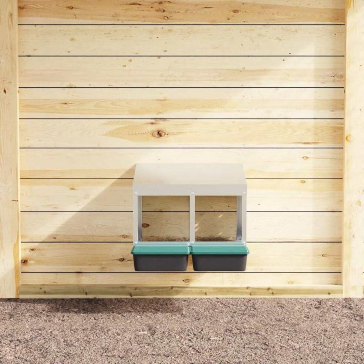 VIDAXL Nichoir à poules 2 compartiments, fixation murale, acier galvanisé